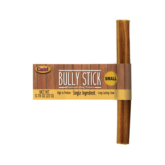 Cadet Bully Stick Dog Treats for Small Dogs, All Natural Beef Pizzle Dog Chews, 0.78 Ounce, 1 Count