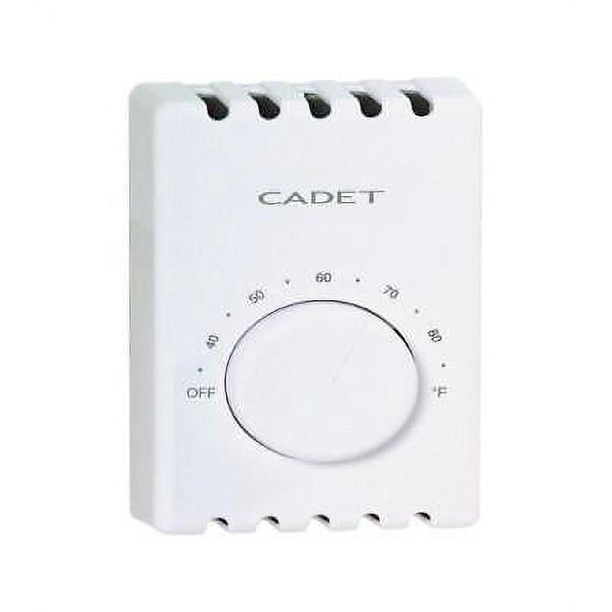 Cadet White 120V Rectangle 2-Pole Line Voltage Thermostat for Electric  Baseboard u0026 Fan-Forced Heater - Walmart.com