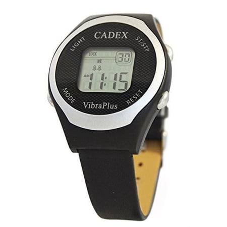 Cadex VibraPlus - 8 Alarm Reminder Watch with Vibrating/Beep Notifications - Vegan Leather Band
