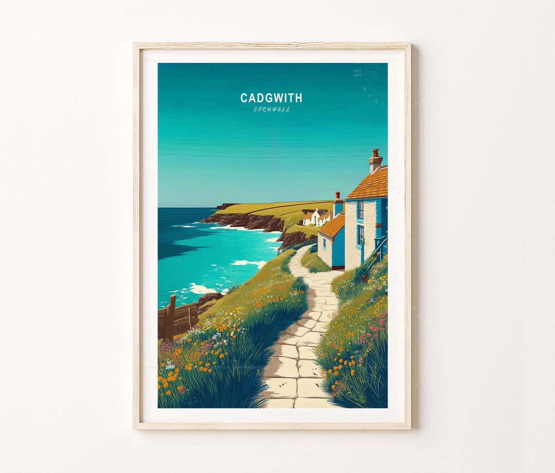 Cadgwith Cornwall Minimalist Travel Poster, Travel Inspired Home And ...