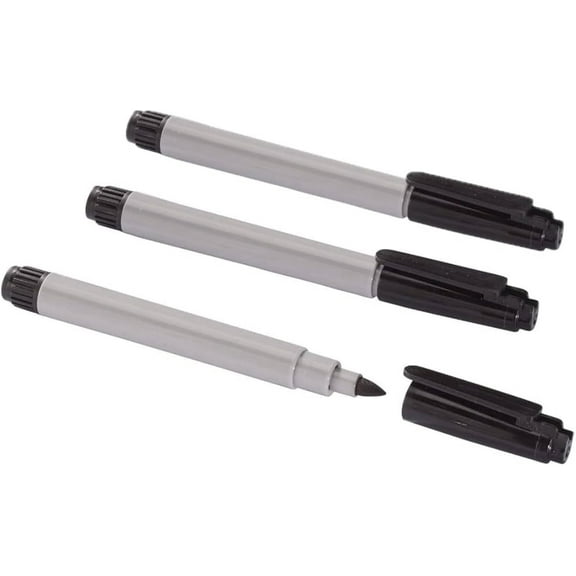 Cadie Black Permanent Fine Point Freezer Marker Pens, 3 pack Waterproof Fast-Drying Ink for Labeling & Food Storage
