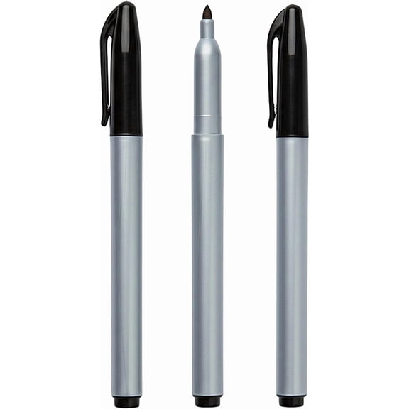 Cadie Freezer Permanent Marker Pens, Black Ink, 3 pack Waterproof Smudge-Free Fine Tip Food Labeling