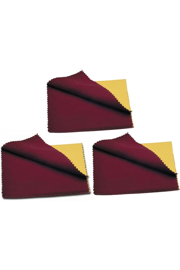 Silver Polishing Cloth with Rouge, 3 pack 10 x 12 inch, 100% Treated Cotton for Jewelry and Silverware, Reusable