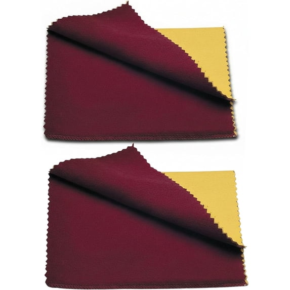 Cadie Silver Polishing Cloth with Rouge, 2 pack 10 x 12 inch, 100% Treated Cotton for Jewelry and Silverware, Reusable
