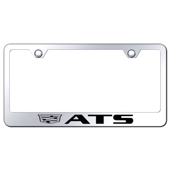 Cadilac ATS Laser Etched Logo Stainless Steel License Plate Frame (Chrome)