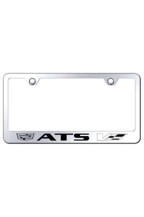 Cadilac ATS-V Laser Etched Logo Stainless Steel License Plate Frame (Chrome)