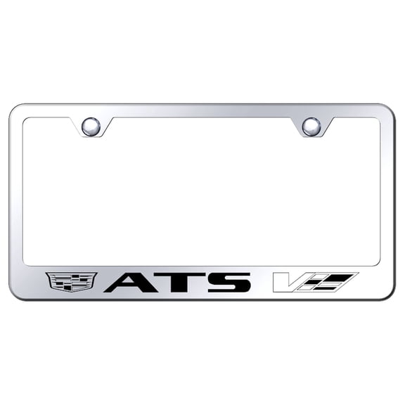 Cadilac ATS-V Laser Etched Logo Stainless Steel License Plate Frame (Chrome)
