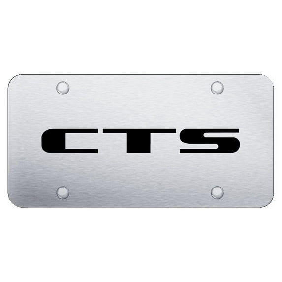 Cadilac CTS Laser Etched Dual Logo License Plate (Chrome)