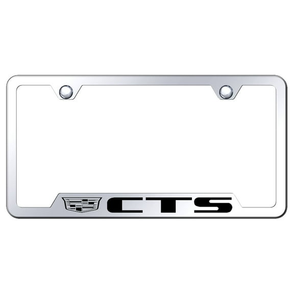 Cadilac CTS Laser Etched Logo Cut-Out License Plate Frame (Chrome)