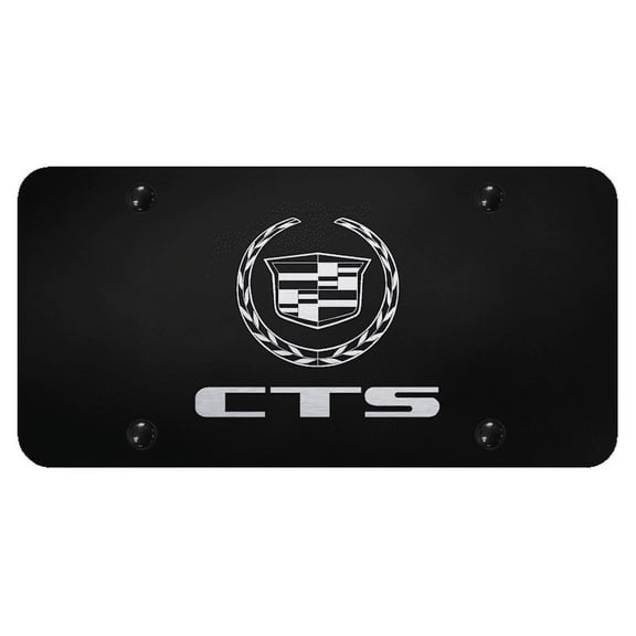 Cadilac CTS Laser Etched Logo License Plate (Black)