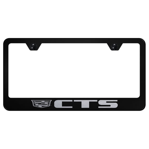 Cadilac CTS Laser Etched Logo Stainless Steel License Plate Frame (Black)