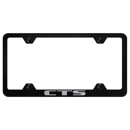 Cadilac CTS Laser Etched Stainless Steel Wide Body License Plate Frame (Black)