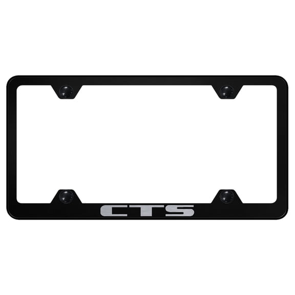 Cadilac CTS Laser Etched Stainless Steel Wide Body License Plate Frame (Black)