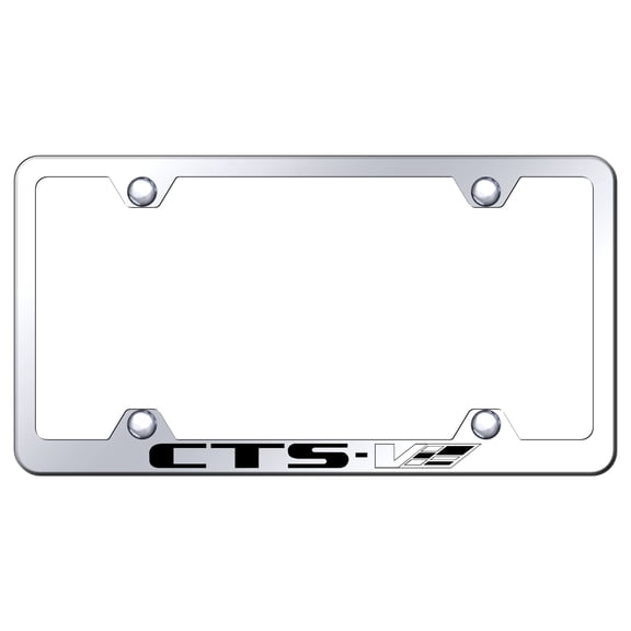 Cadilac CTS-V Laser Etched Logo Wide Body License Plate Frame (Chrome)