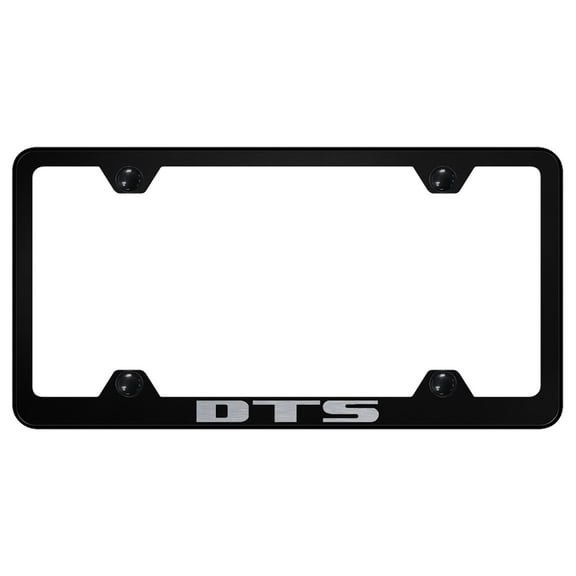 Cadilac DTS Laser Etched Logo Wide Body License Plate Frame (Black)