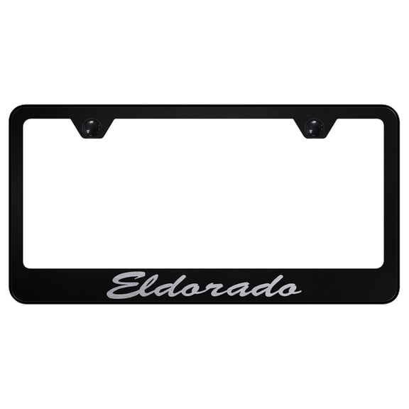 Cadilac Eldorado Laser Etched Script Stainless Steel License Plate Frame (Black)