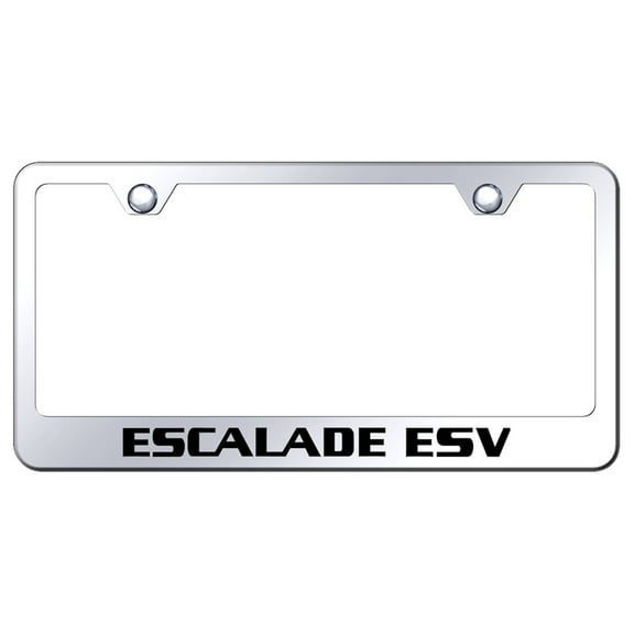 Cadilac Escalade ESV Laser Etched Logo Stainless Steel License Plate Frame (Silver)