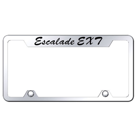 Cadilac Escalade EXT Script Truck Cut-Out License Plate Frame (Chrome)