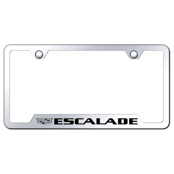 Cadilac Escalade Laser Etched Logo Cut-Out License Plate Frame (Chrome)
