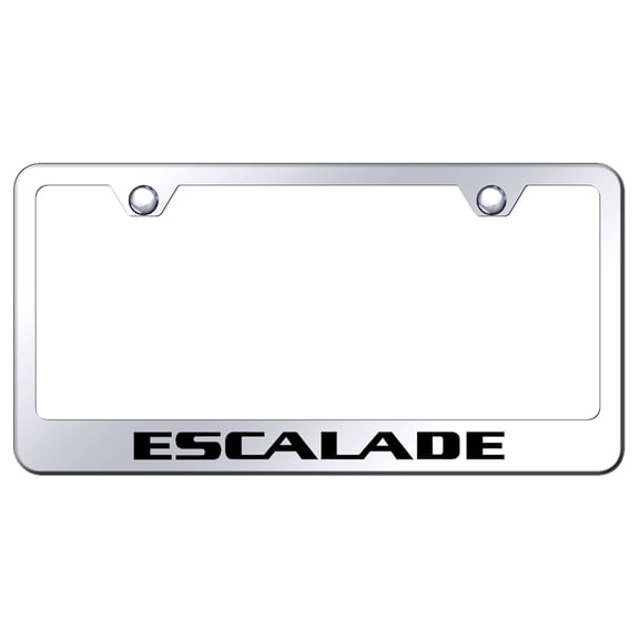 Cadilac Escalade Laser Etched Logo Stainless Steel License Plate Frame (Silver)
