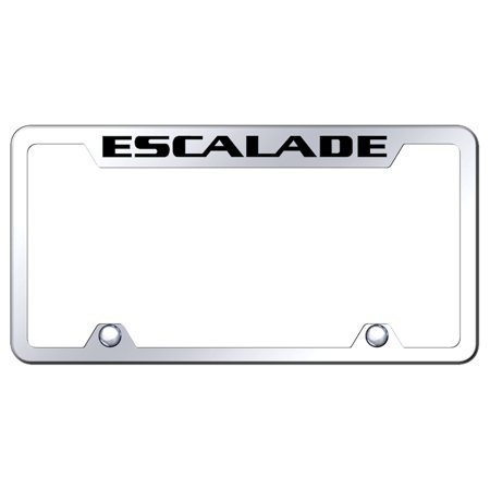Cadilac Escalade Logo Stainless Steel Truck Cut-Out License Plate Frame (Chrome)