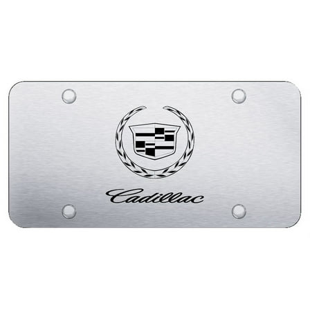 Cadilac Laser Etched New Logo License Plate (Brushed Chrome)