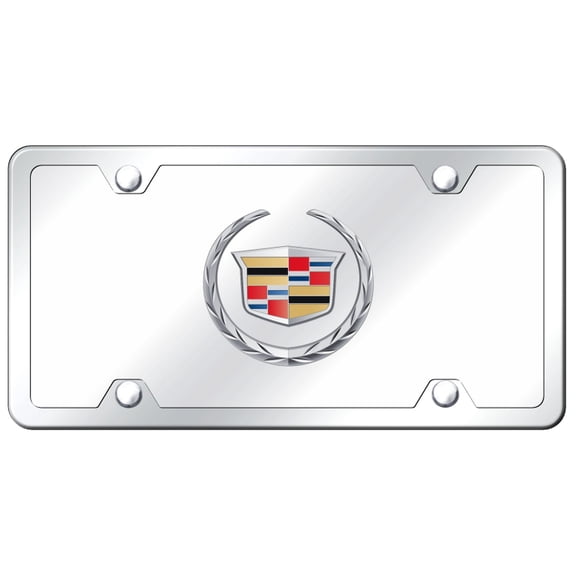 Cadilac Logo License Plate Kit (Chrome on Mirrored)
