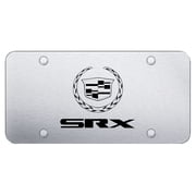 Cadillac SRX Laser Etched Logo License Plate Brushed Chrome