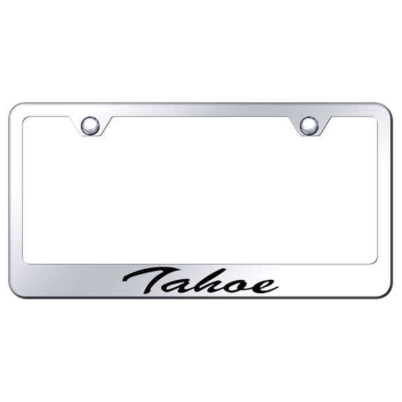 Cadilac Tahoe Laser Etched Script Stainless Steel License Plate Frame (Chrome)