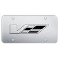 thumbnail image 1 of Cadilac V logo Laser Etched Logo License Plate (Brushed Chrome), 1 of 3