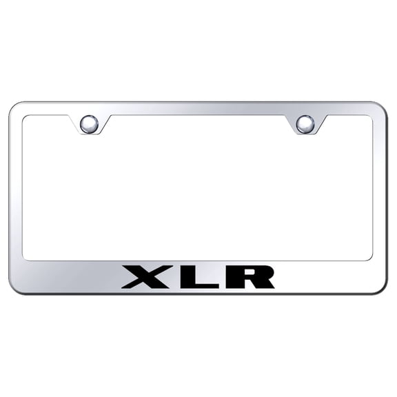 Cadilac XLR Laser Etched Logo Stainless Steel License Plate Frame (Silver)