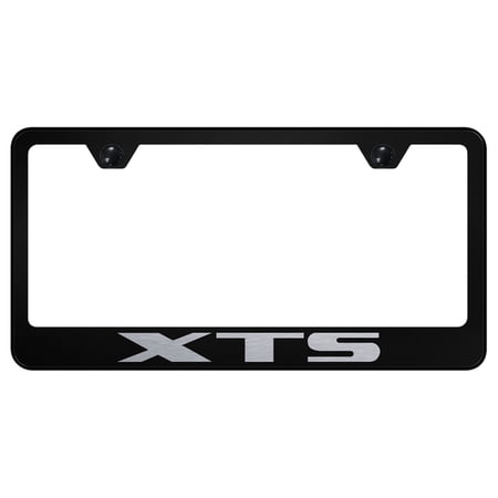 Cadilac XTS Laser Etched Logo Stainless Steel License Plate Frame (Black)