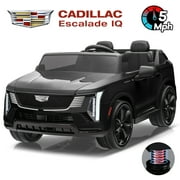 Cadillac Escalade IQ 24V Kids Ride on Car,Wisairt 2 Seater Battery Powered Electric Vehicle w/ Remote Control(Black)