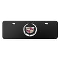 thumbnail image 1 of Cadillac 3D Metal Logo 12" x 4.25" European Look Black Half-Size Stainless Steel License Plate, 1 of 5