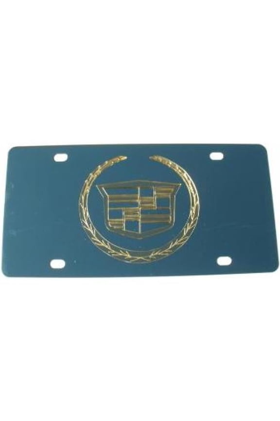 Cadillac All Gold Logo Stainless Steel Plate