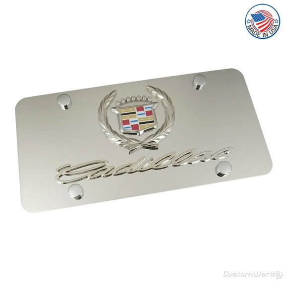 Cadillac Chrome Logo License Plate (Chrome)