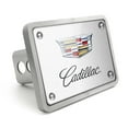 thumbnail image 1 of Cadillac Crest Logo UV Graphic Brushed Silver Billet Aluminum 2 inch Tow Hitch Cover, 1 of 5