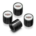 thumbnail image 1 of Cadillac Crest Logo in White on Black Aluminum Cylinder-Style Tire Valve Stem Caps, 1 of 4