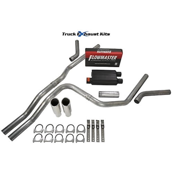 Cadillac Escalade 01-06 2.5" Dual Exhaust Kit C Exit Flowmaster 40 Series RC Tip