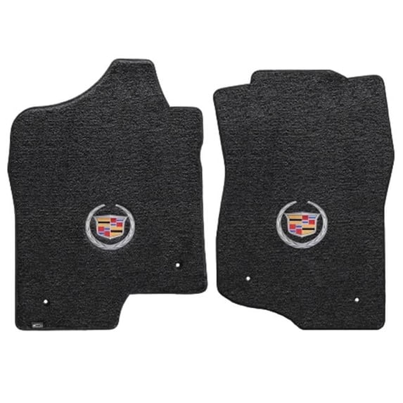 Cadillac Escalade 2007-2014 2 Piece Front Ebony Ultimat Cadillac Logo Mat - Ebony