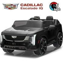 24V 2 Seater Ride on Cars, Licensed Cadillac Escalade IQ Powered Ride on Toys Truck with Remote Control, 4 Wheels Spring Suspension, LED Light, Electric Cars for Kids Ages 3-8 Gifts, Black