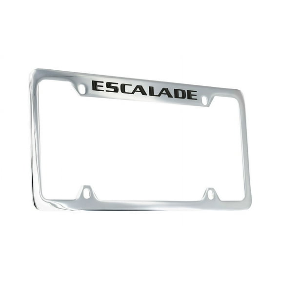 Cadillac Escalade Top Engraved Chrome Plated Brass License Plate Frame