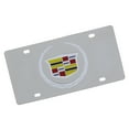 thumbnail image 1 of Cadillac Logo License Plate (Silver On Chrome), 1 of 3