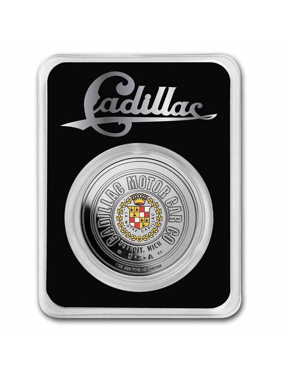 Cadillac Motor Car Company Logo Colorized 1 oz Silver w/ TEP