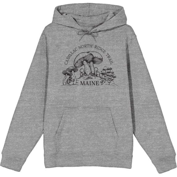 Cadillac North Ridge Trail Maine Adult Heather Gray Long Sleeve Hoodie-Small
