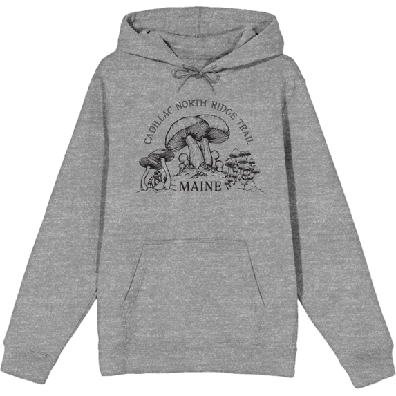 Cadillac North Ridge Trail Maine Adult Heather Gray Long Sleeve Hoodie-XS