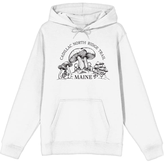 Cadillac North Ridge Trail Maine Adult White Long Sleeve Hoodie-XXL