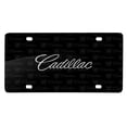 thumbnail image 1 of Cadillac Script 3D Nameplate on Logo Pattern Black Aluminum License Plate, 1 of 6