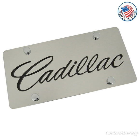 Cadillac Script License Plate (Chrome)