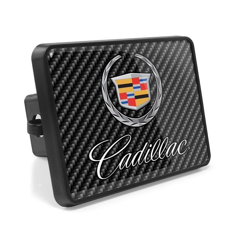 GMC Denali Carbon Fiber Look Hitch Cover - ABS Plastic, Metal Plate, 1-Year Warranty